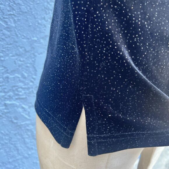 Black Velvet Top with silver sparkles Goth Clothing Whimsigoth - Picture 4 of 8